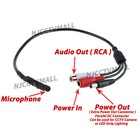 4pcs Cctv Mic Audio Microphone Cable For Security Camera Dvr With Power Cable