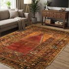 Antique Circa 1880 Woolen Handwoven 4  X 6  Rug From Maden Central Anatolia