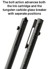Fisher Measure Twice Bolt Action Tactical Pen In Black Anodized Aluminum    mt