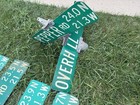 Vintage Metal Street Signs Illinois Double Sieded Lot Of 20 Wall Decor Mancave