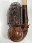 Vintage Collectible Bruyer German Deer Carved Wooden Tobacco Smoking Pipe W  Lid