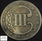 1853 Three Cent Silver Piece 3cs - Damage bent