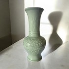 Vintage Chinese Large Celadon Porcelain 12    Vase China Chinoiserie Floral