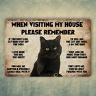 Cat Metal Tin Sign Cat Wall Art When Visiting My House Please Yellow Black