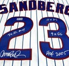 Ryne Sandberg Autographed Chicago Cubs Majestic Jersey 4 Inscriptions Tristar