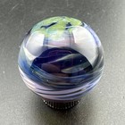 Contemporary Handmade Art Glass Marble 1 05  Blue Pink Purple Swirls Of Color