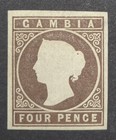 Gambia Qv 1869 4d Pale Brown  sg2  - Mint   No Gum  Light Crease -   500