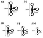 Three Way Barrel Swivel 3 Way Cross-line Fishing Swivel Connector 50pcs Snap