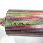 Tom Foster Rolling Pin Signed Hand Turned Carved Wood Purple Green Pink