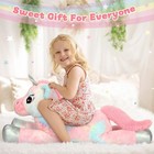 Beniny 43in Giant Unicorn Stuffed Animal Plush Toy  Big Rainbow Cuddly Toys F   