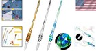 3 Pieces Handmade Glass Dip Pen Set  High Borosilicate  3 Colors