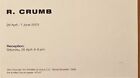 R  Crumb Exhibition Card  Daniel Weinberg Gallery  rare 
