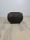 Antique Chinese Provincial Iron Mounted Wooden Bowl 19th Century Primitive Tool