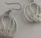 Vintage Navajo Sterling Silver And Turquoise Dangle Pierced Earrings Signed