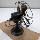 Antique Old General Electric Ge Whiz 4 Brass Blade Oscillating Desk Fan As is