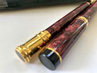 Parker Duofold Centennial Burgundy Marble Fountain Pen   Roller Ball Set 18k Nib