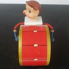 Vintage Daiya Japan Tin Wind Up Circus Clown Drummer Boy Toy Mechanical Litho