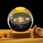 3d Crystal Galaxy Moon Planet Ball With Base Table Lamp Usb Led Night Light Gift