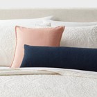 Lumbar Boucle Colorblock Decorative Throw Pillow Dark Navy Blue -