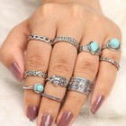 10pcs Gold Silver Boho Stack Plain Above Knuckle Ring Midi Finger Tip Rings Gift