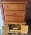 Vtg  Small Handmade Sewing Thread Cabinet W rotating Spool Rack