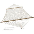 Double Cotton Rope Hammock For Outside With Spreader Bar  Natural By Sunnydaze