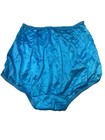 Vtg Semi Sheer Blue Nylon Full Brief Mushroom Gusset Panties Sissy Granny Silky