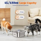 Stainless Steel Cat Water Fountain 4l Automatic Pet Drinking Dispenser