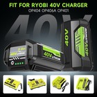 1-2pack 8 0ah Battery 40 Volt For Ryobi 40v Lithium Op40602 Battery With Led