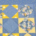 Baby Quilt Handmade Boy s Blue Yellow Crib Blanket  40  X 40  New