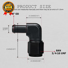 8an Female To 3 8 Barb 90 Degree Hose Fitting Adapter Swivel Aluminum Black
