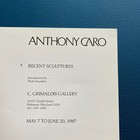 Anthony Caro Rare 1987 Art Exhibition Catalog Book Sculptor Grimaldis Gallery
