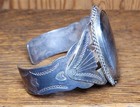 Fred Harvey Era Petrified Wood Stone Sterling Silver Cuff Bracelet ring pendant 