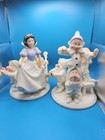 Lenox Disney Snow White   Seven Dwarfs Taper Candle Stick Holders 24k Gold Trim 