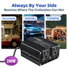 Car 200w Power Inverter Dc 12v To Ac 110v 120v Converter With 2usb 2ac Black