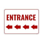 1pc Entrance Sign Left Arrow  14 X 10 Inches - Aluminum - Entrance Left Sign