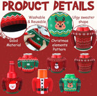 6 Pack Christmas Can Cooler Sleeves Ugly Sweater Neoprene 12oz Beer Soda