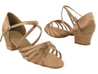 Women s West Coast Swing Brown Satin Dance Shoes Low Heel 1 5 Very Fine 70c