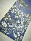 Japanese Obi Kimono Silk Geisha Kyoto Gray White Embroidery Antique Hand