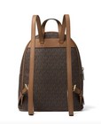 Michael Kors Women Abbey Mk Signature Pvc Medium Backpack   Dust Bag Brown   