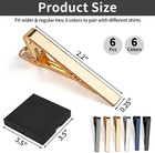 6 Pcs Tie Clips For Men  Classic Shiny   Glossy Tie Bar  Ideal For Father  Husba