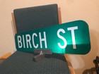 Vintage 6x24 Original Metal Road City Street 2 Sided Sign  With Mount Bracket