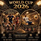 2026 World Cup Commemorative Coin  Usa Canada Mexico Soccer Souvenir Collectible