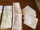 Mixed Lot Of 34 Vintage Variety Of Napkins Linens  Embroidered  Lace