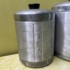 Vintage Mcm 4pc Canister Set 1950s Spun Aluminum Kitchen Flour Sugar Tea Coffee