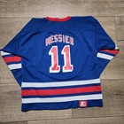 Vintage Starter Nhl New York Rangers Mark Messier 11 Jersey Kids Large Blue