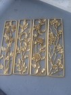 Vintage Syroco Gold Four Seasons Floral Art Wall Hangings 