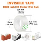 100 Roll Small Clear Transparent Tape Dispenser Refills 3 4  X 1000  Wholesale