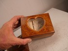 Lot Of 4 Vintage Wooden   Velvet Trinket Boxes Travel Jewelry Walnut Burl