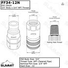 Flat Face High Flow Hydraulic Quick Disconnect Coupler Set  3 4    Body X 3 4    Npt